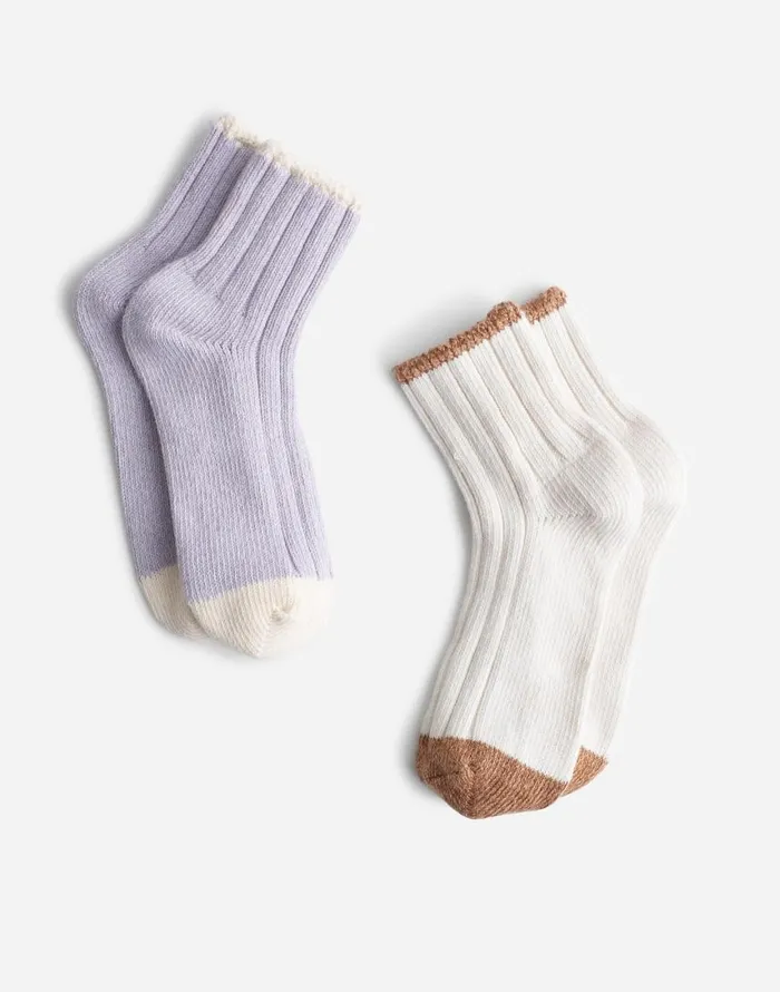 Socks Women Madewell TwoPack Ankle Socks Dark Camel
