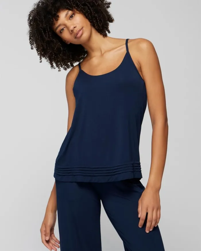 Soma Cool Nights Pintuck Pajama Cami Floral Daydream Blue Women Matching Sets and Separates Soma Cool Nights Pintuck Pajama Cami Floral Daydream Blue Women Matching Sets and Separates