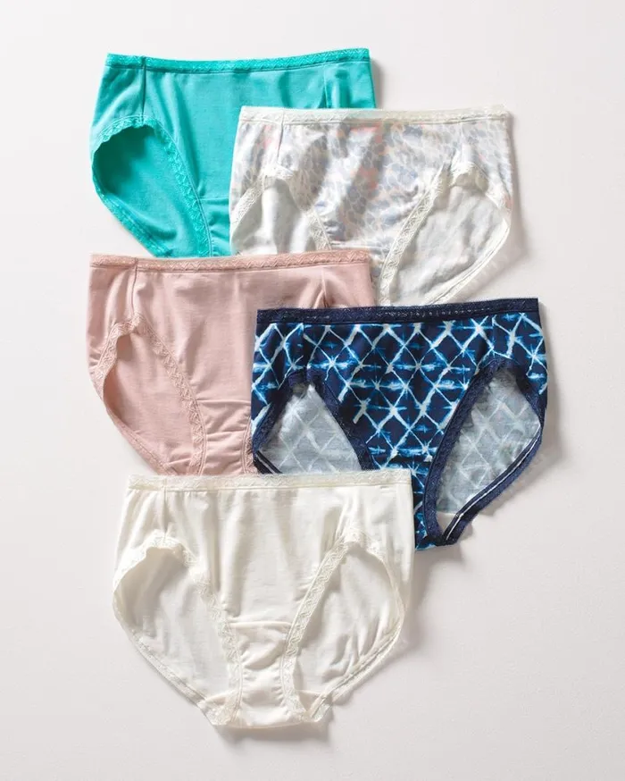Soma Cotton Modal HighLeg Brief 5 Pack Blissful Blue Mltpk Women Panties