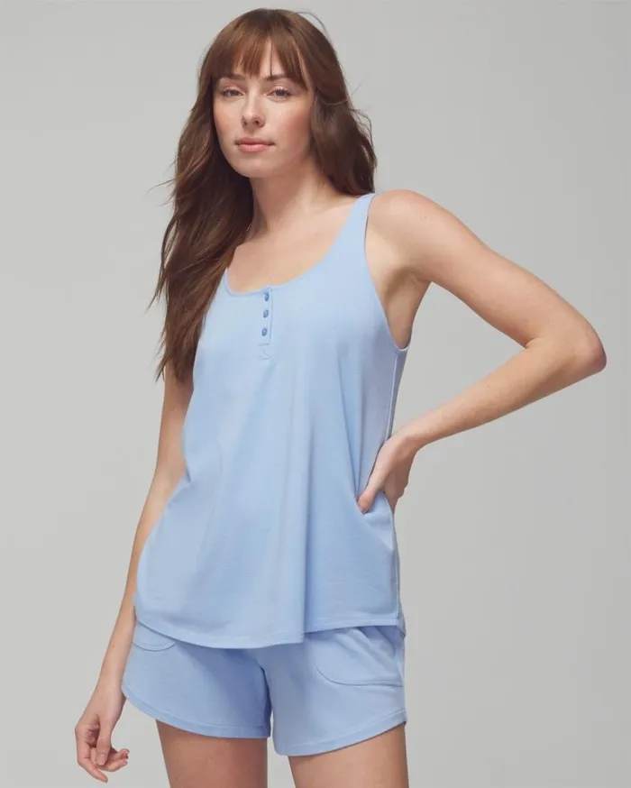 Soma Most Loved Cotton Henley Tank Heather Agate Women Matching Sets and Separates Soma Most Loved Cotton Henley Tank Heather Agate Women Matching Sets and Separates