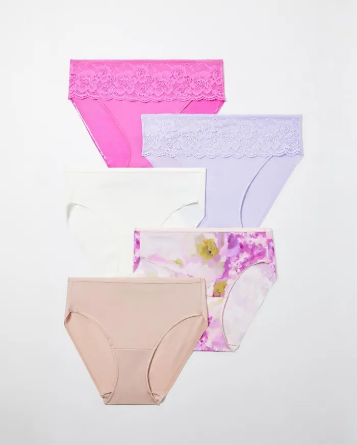 Soma Vanishing Edge Microfiber And Lace Hipster 5Pack Basic Multi Pack Women Panties Soma Vanishing Edge Microfiber And Lace Hipster 5Pack Basic Multi Pack Women Panties
