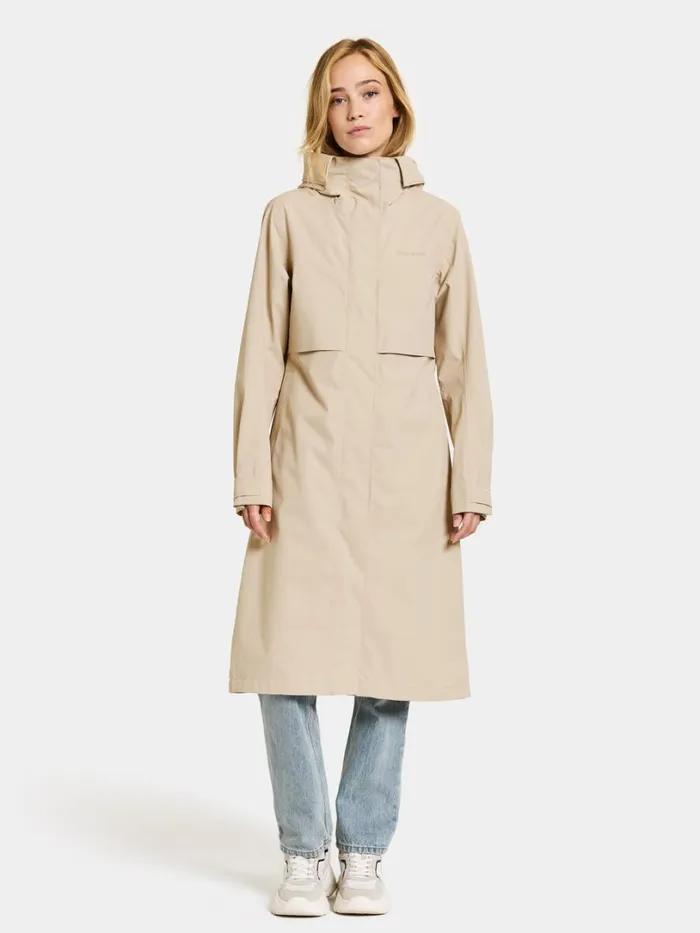 Sonja Parka Long Clay Beige Women Didriksons Spring Jackets