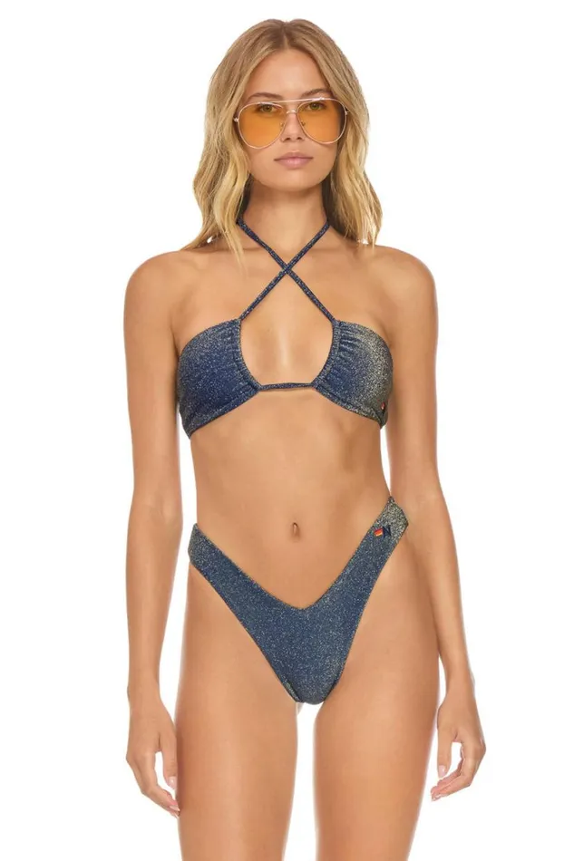 Sparkle St Tropez Scrunch Cheeky Bikini Bottoms 8211 Navy Women Aviator Nation Swim Bottoms Sparkle St Tropez Scrunch Cheeky Bikini Bottoms 8211 Navy Women Aviator Nation Swim Bottoms