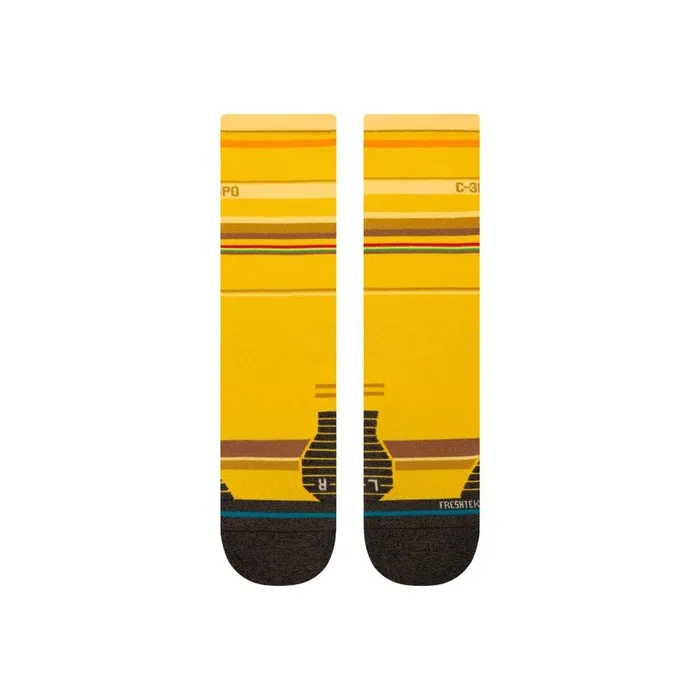 Star WarsStance Ultralight Performance Crew Socks Threepio 8211 Gold MenWomen Stance Crew