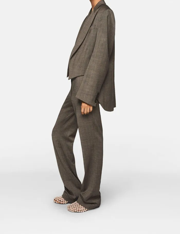 Stella McCartney Coats And Jackets Women Cropped Pinstripe Wool Blazer Stone Pinstripe Stella McCartney Coats And Jackets Women Cropped Pinstripe Wool Blazer Stone Pinstripe