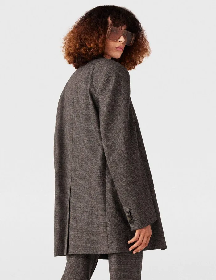 Stella McCartney Coats And Jackets Women Oversized SingleBreasted Blazer Charcoal Grey Stella McCartney Coats And Jackets Women Oversized SingleBreasted Blazer Charcoal Grey