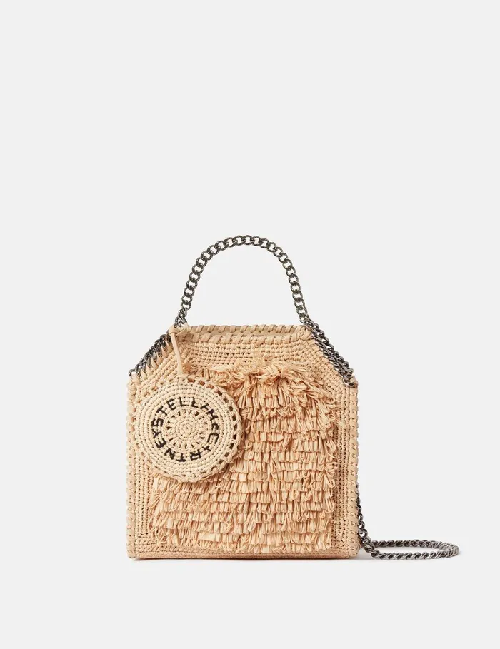 Stella McCartney Crossbody Bags Women Falabella Raffia Tiny Tote Bag Natural