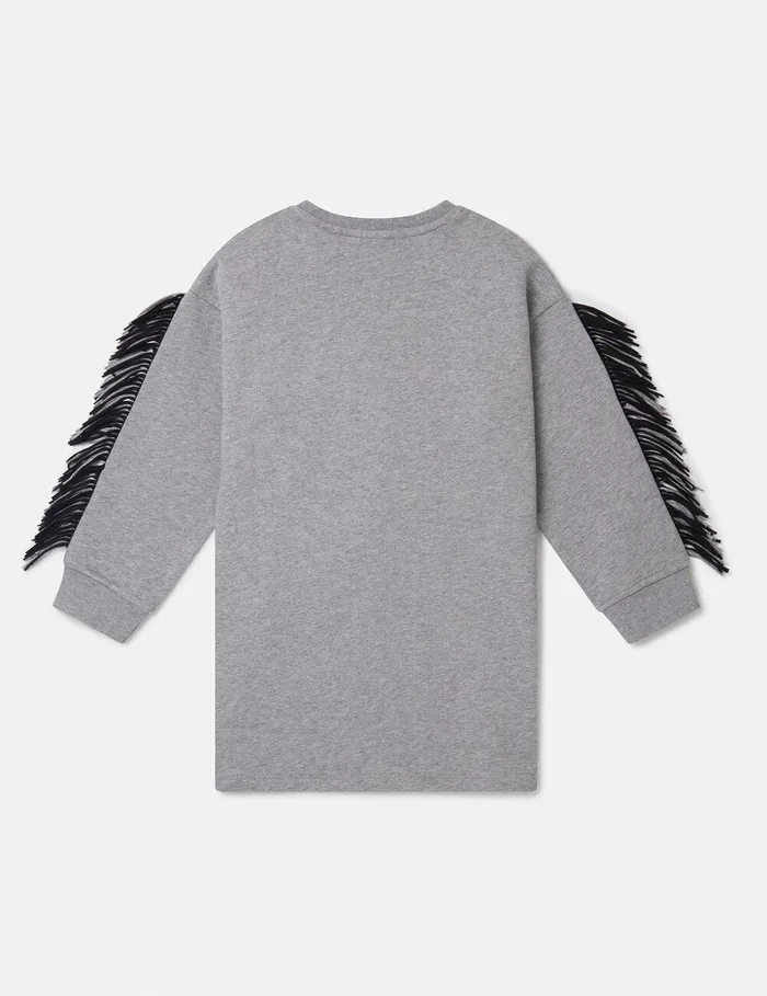 Stella McCartney Dresses and Jumpsuits Kids Star Graphic Fringed Dress Grey Stella McCartney Dresses and Jumpsuits Kids Star Graphic Fringed Dress Grey