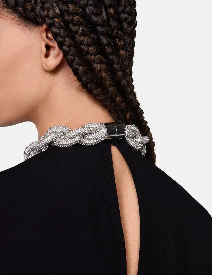 Stella McCartney Dresses Women Falabella Crystal Chain Maxi Dress Black Stella McCartney Dresses Women Falabella Crystal Chain Maxi Dress Black