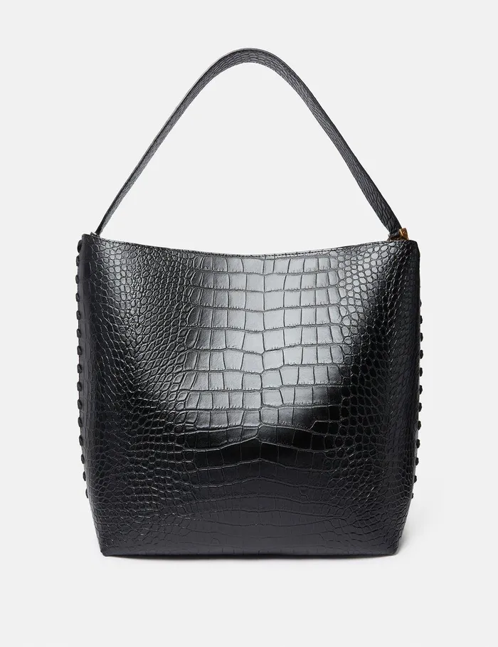 Stella McCartney Frayme Bag Women Frayme CrocEffect Embossed Tote Bag Black Stella McCartney Frayme Bag Women Frayme CrocEffect Embossed Tote Bag Black