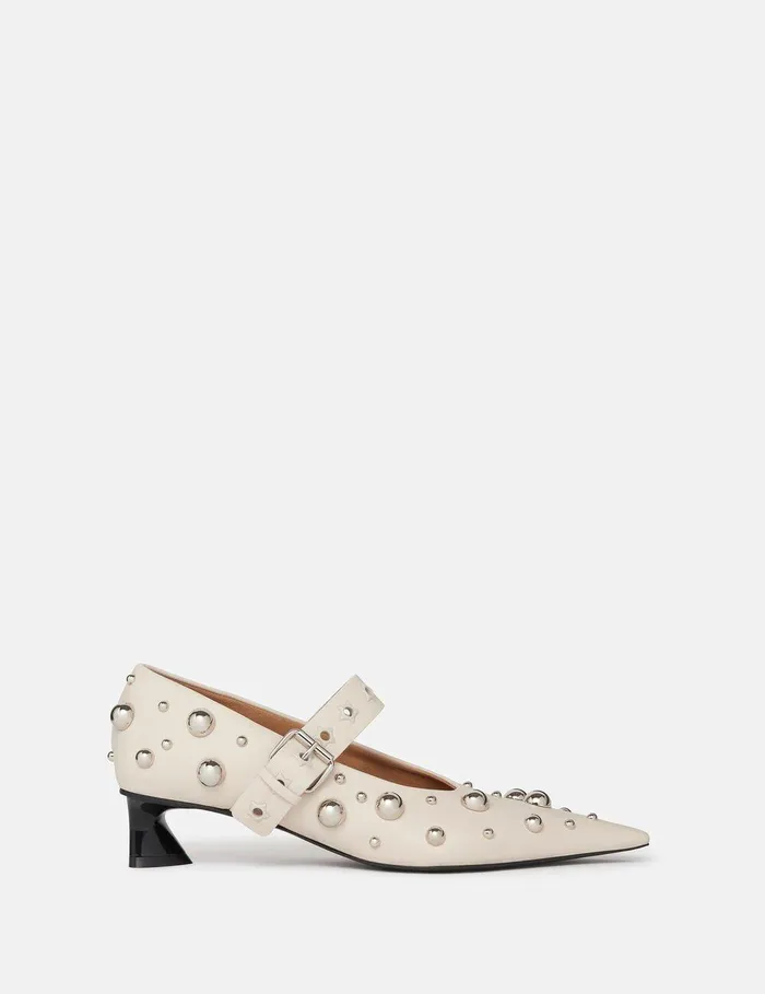 Stella McCartney Heels Women Elsa Studded Kitten Heels Fern Green
