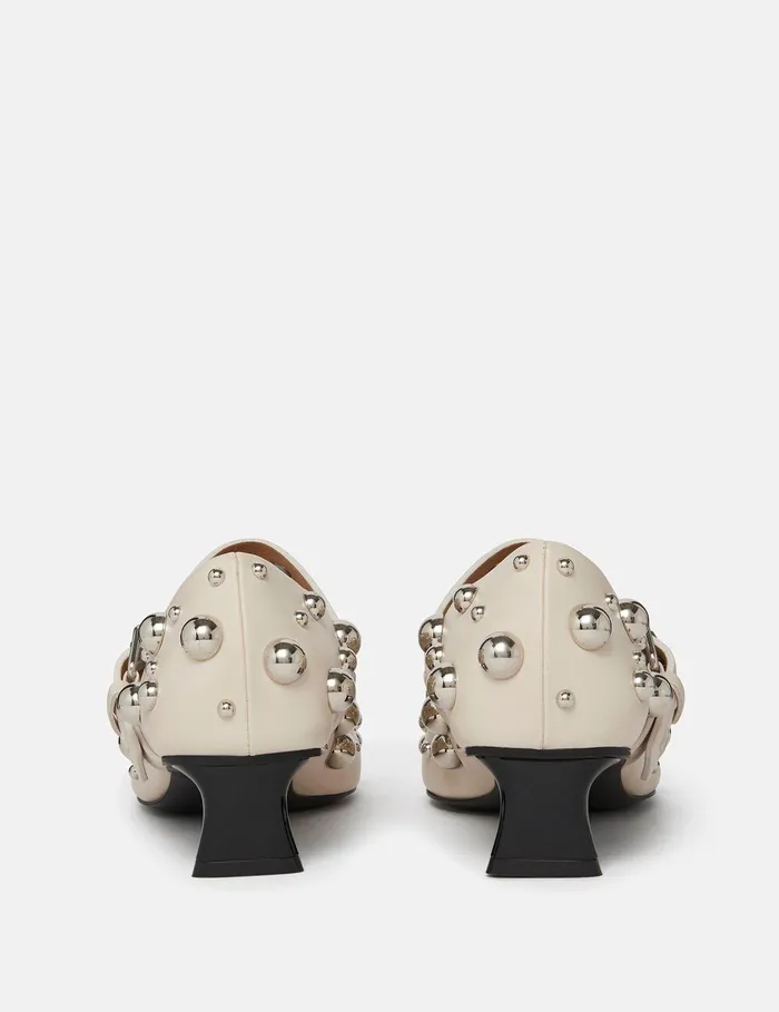 Stella McCartney Heels Women Elsa Studded Kitten Heels Fern Green Stella McCartney Heels Women Elsa Studded Kitten Heels Fern Green