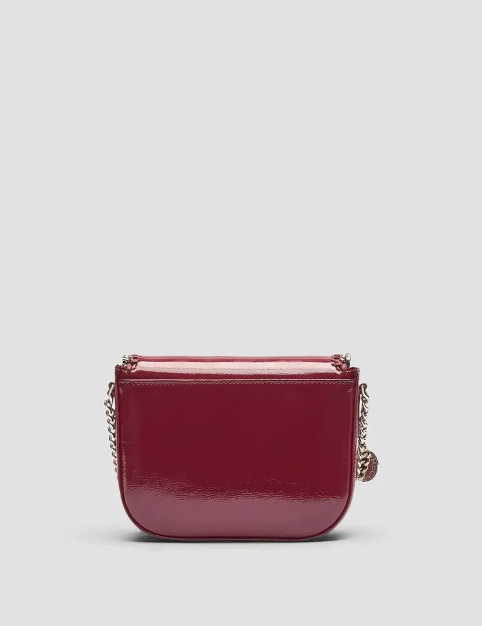 Stella McCartney Iconic Falabella Women Falabella Patent Flap Crossbody Bag Burgundy Stella McCartney Iconic Falabella Women Falabella Patent Flap Crossbody Bag Burgundy