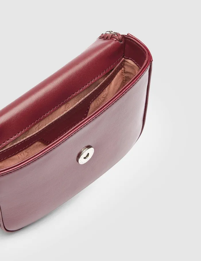 Stella McCartney Iconic Falabella Women Falabella Patent Flap Crossbody Bag Burgundy Stella McCartney Iconic Falabella Women Falabella Patent Flap Crossbody Bag Burgundy