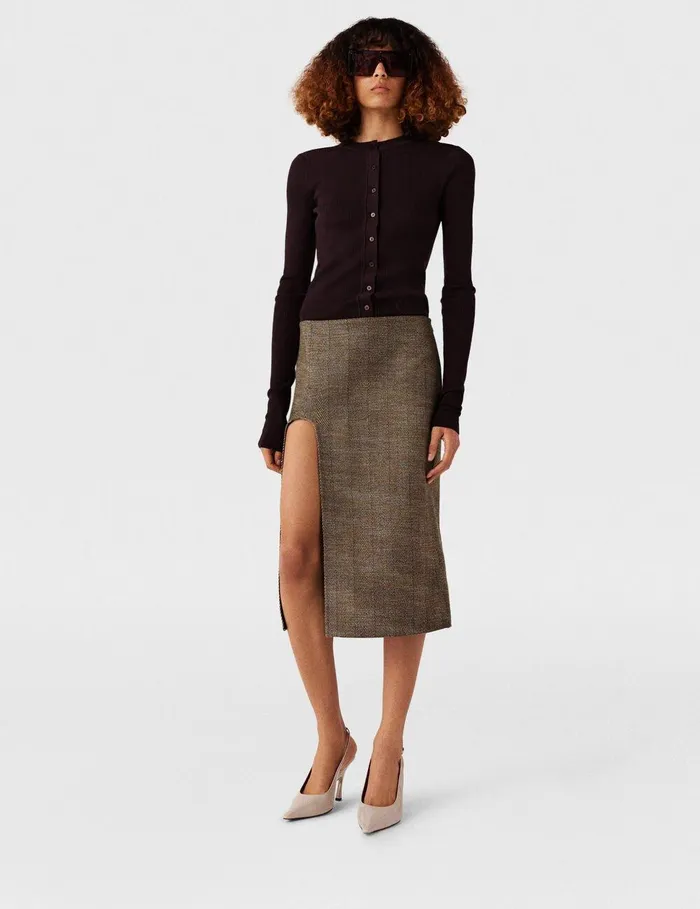 Stella McCartney Knitwear Women Crewneck LongSleeve Cardigan Dark Brown Stella McCartney Knitwear Women Crewneck LongSleeve Cardigan Dark Brown