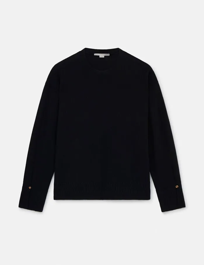 Stella McCartney Knitwear Women Stella Iconics Split Cuff Jumper Black