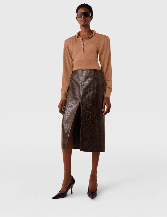 Stella McCartney Knitwear Women Strong Shoulder LongSleeve Bodysuit Light Brown Stella McCartney Knitwear Women Strong Shoulder LongSleeve Bodysuit Light Brown