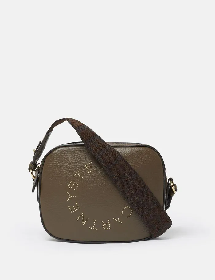 Stella McCartney Logo Bag Women Logo Camera Crossbody Bag Chocolate Brown