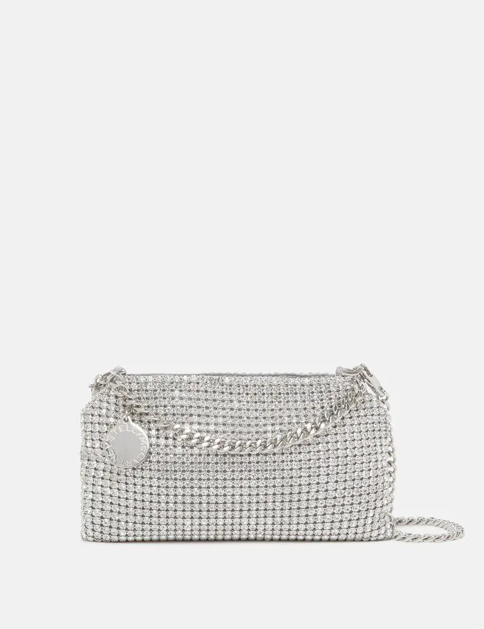 Stella McCartney Mini Bags And Clutches Women Falabella Crystal Mesh Shoulder Bag Metallic Silver Stella McCartney Mini Bags And Clutches Women Falabella Crystal Mesh Shoulder Bag Metallic Silver