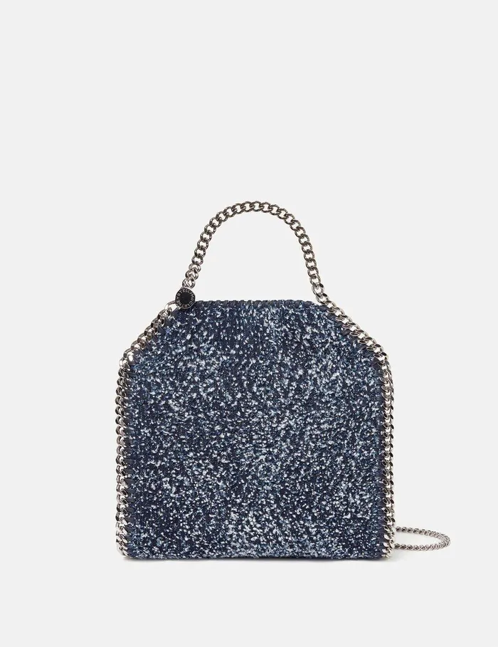 Stella McCartney Mini Bags And Clutches Women Falabella Mini Boucl Tote Bag Speckled Blue Stella McCartney Mini Bags And Clutches Women Falabella Mini Boucl Tote Bag Speckled Blue