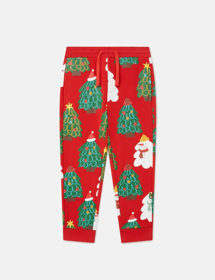 Stella McCartney Pants and Shorts Kids Christmas Tree Pattern Sweatshirt Red