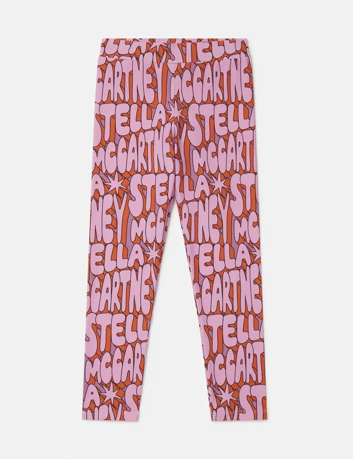 Stella McCartney Pants and Shorts Kids Stella Print Leggings Violetmulticolour Stella McCartney Pants and Shorts Kids Stella Print Leggings Violetmulticolour