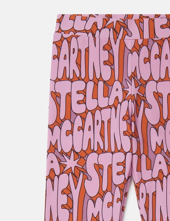 Stella McCartney Pants and Shorts Kids Stella Print Leggings Violetmulticolour Stella McCartney Pants and Shorts Kids Stella Print Leggings Violetmulticolour