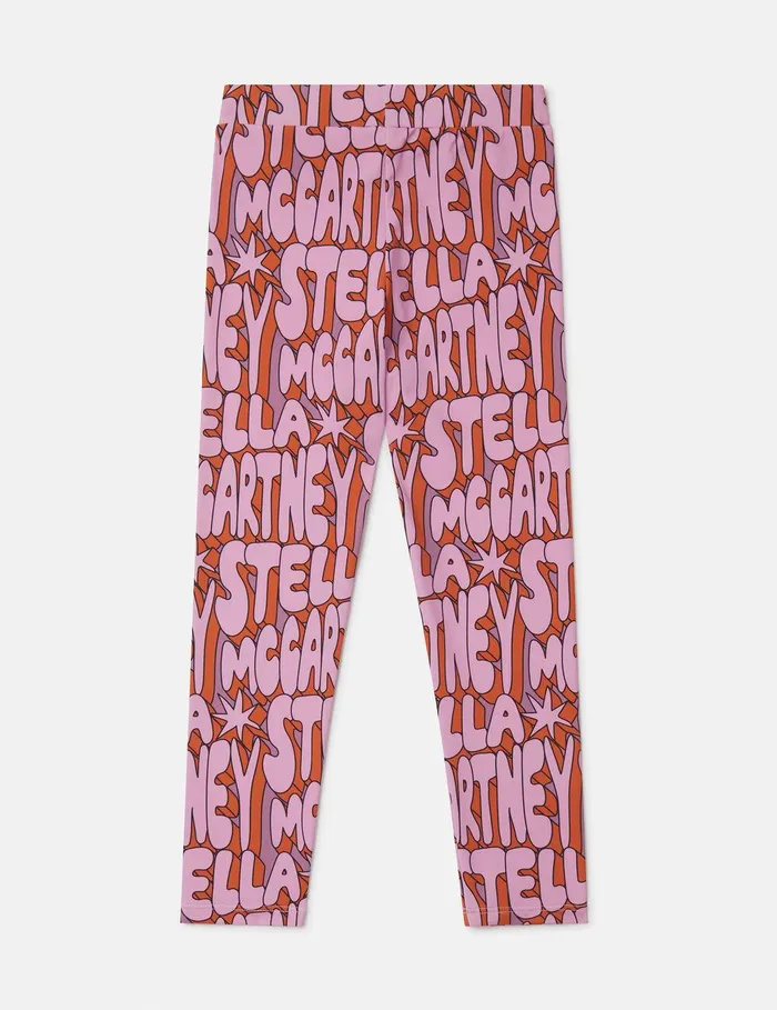 Stella McCartney Pants and Shorts Kids Stella Print Leggings Violetmulticolour Stella McCartney Pants and Shorts Kids Stella Print Leggings Violetmulticolour