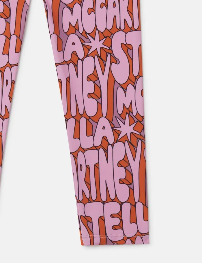 Stella McCartney Pants and Shorts Kids Stella Print Leggings Violetmulticolour Stella McCartney Pants and Shorts Kids Stella Print Leggings Violetmulticolour