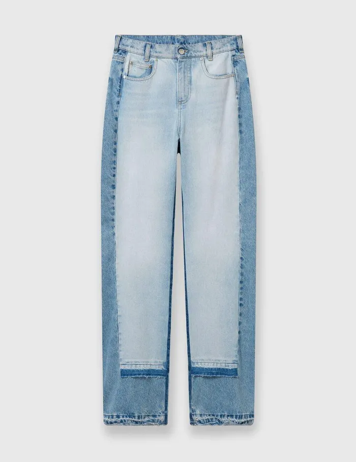 Stella McCartney Pants And Shorts Women Contrast Panel StraightLeg Jeans Blue Stella McCartney Pants And Shorts Women Contrast Panel StraightLeg Jeans Blue