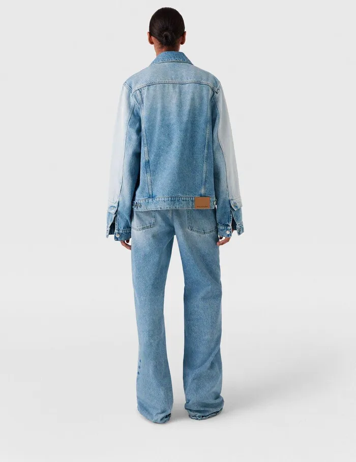 Stella McCartney Pants And Shorts Women Contrast Panel StraightLeg Jeans Blue Stella McCartney Pants And Shorts Women Contrast Panel StraightLeg Jeans Blue