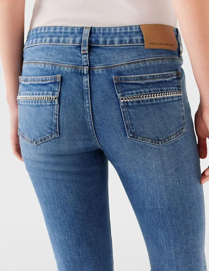 Stella McCartney Pants And Shorts Women Cropped Skinny Jeans Blue Stella McCartney Pants And Shorts Women Cropped Skinny Jeans Blue