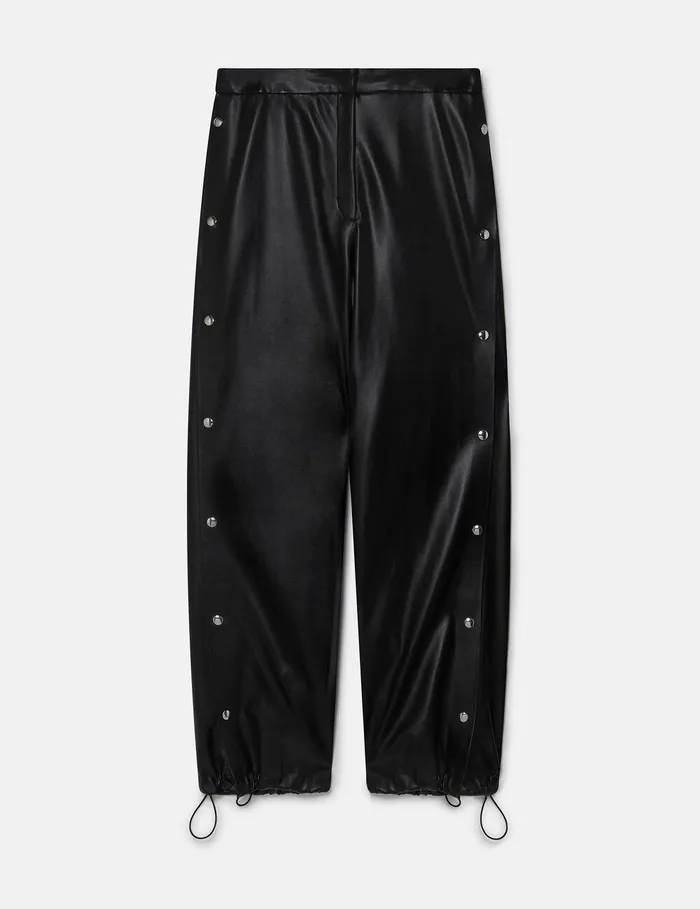 Stella McCartney Pants And Shorts Women WideLeg PopperStudded Joggers Black
