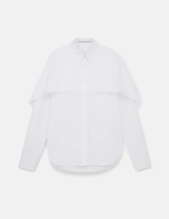 Stella McCartney Shirts And Tops Women Cape Layer Long Sleeve Shirt Pure White