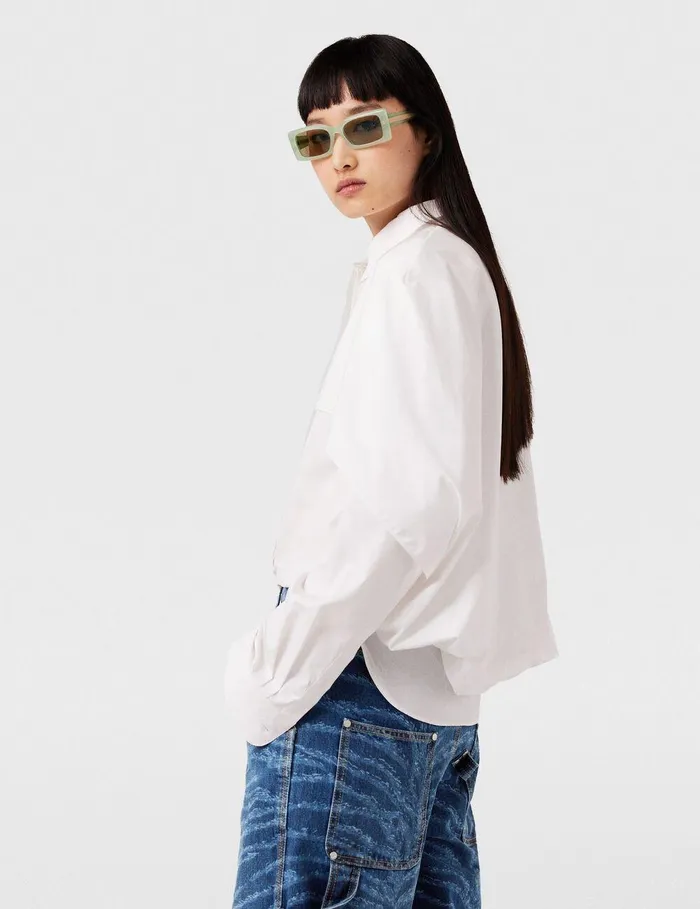 Stella McCartney Shirts And Tops Women Cape Layer Long Sleeve Shirt Pure White Stella McCartney Shirts And Tops Women Cape Layer Long Sleeve Shirt Pure White