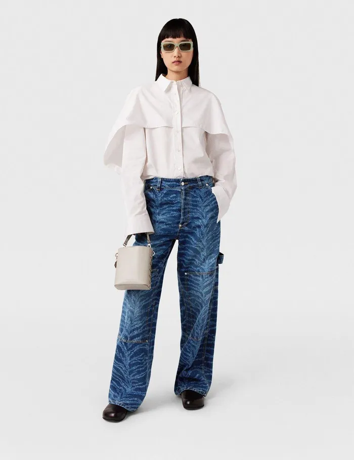Stella McCartney Shirts And Tops Women Cape Layer Long Sleeve Shirt Pure White Stella McCartney Shirts And Tops Women Cape Layer Long Sleeve Shirt Pure White