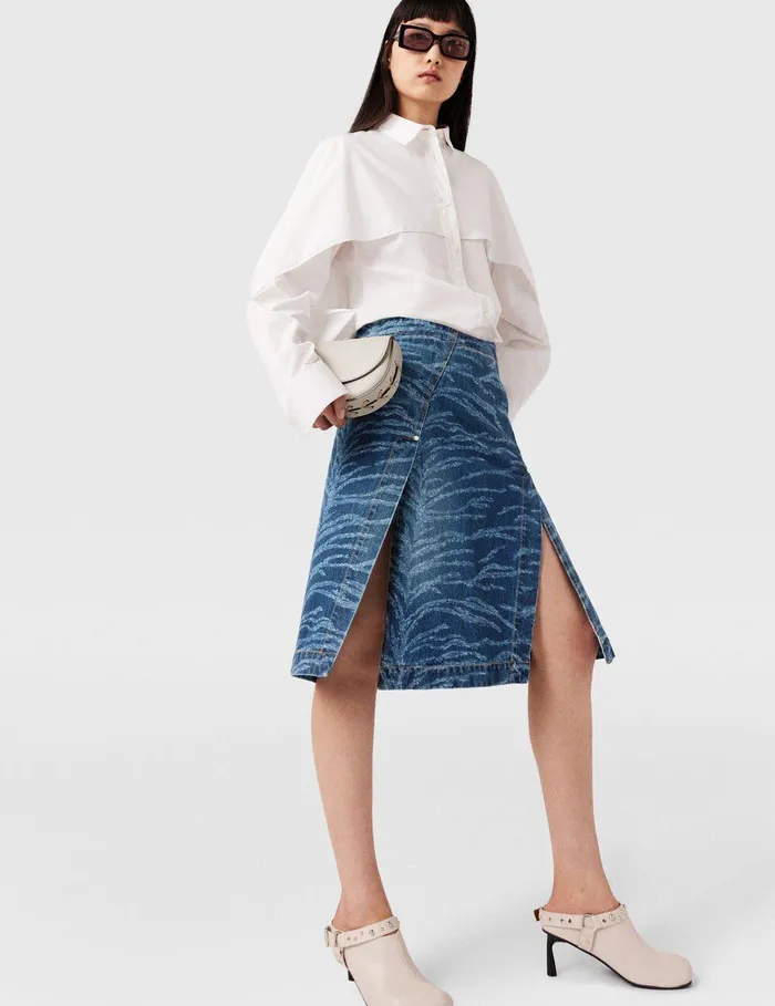 Stella McCartney Shirts And Tops Women Cape Layer Long Sleeve Shirt Pure White Stella McCartney Shirts And Tops Women Cape Layer Long Sleeve Shirt Pure White