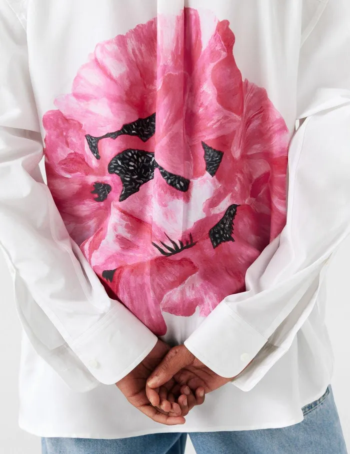 Stella McCartney Shirts And Tops Women Poppy Print Panel Shirt White Stella McCartney Shirts And Tops Women Poppy Print Panel Shirt White