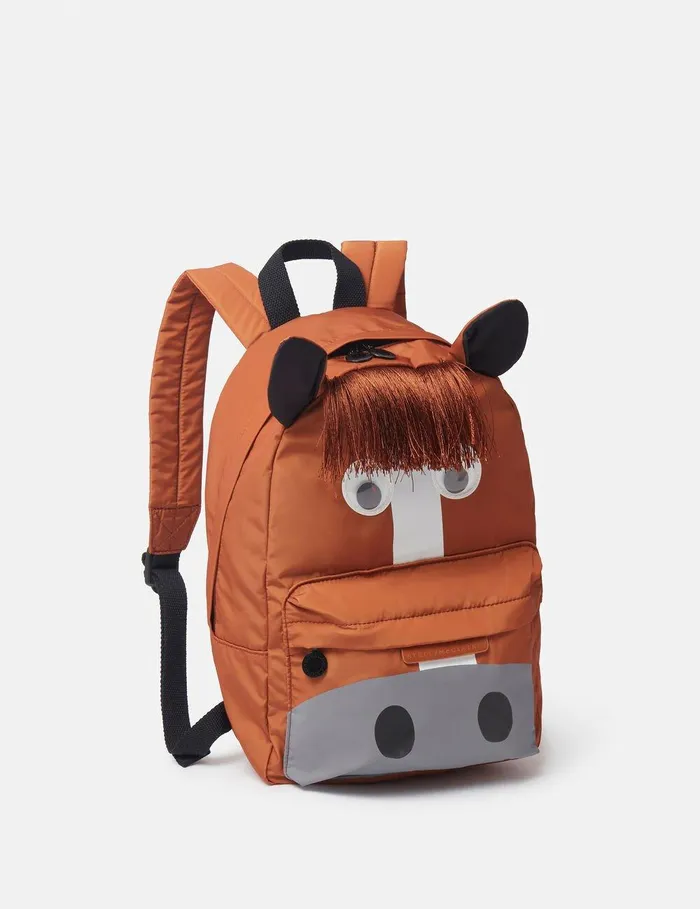 Stella McCartney Shoes And Accessories Kids Horse Graphic Backpack Brown Stella McCartney Shoes And Accessories Kids Horse Graphic Backpack Brown