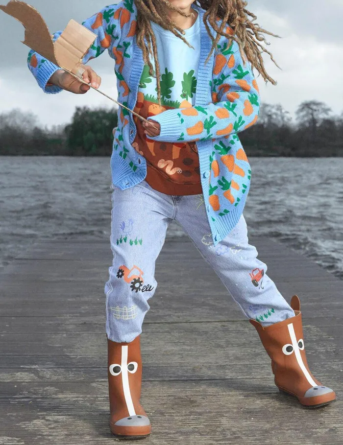 Stella McCartney Shoes And Accessories Kids Horse Graphic Rainboots Brown Stella McCartney Shoes And Accessories Kids Horse Graphic Rainboots Brown