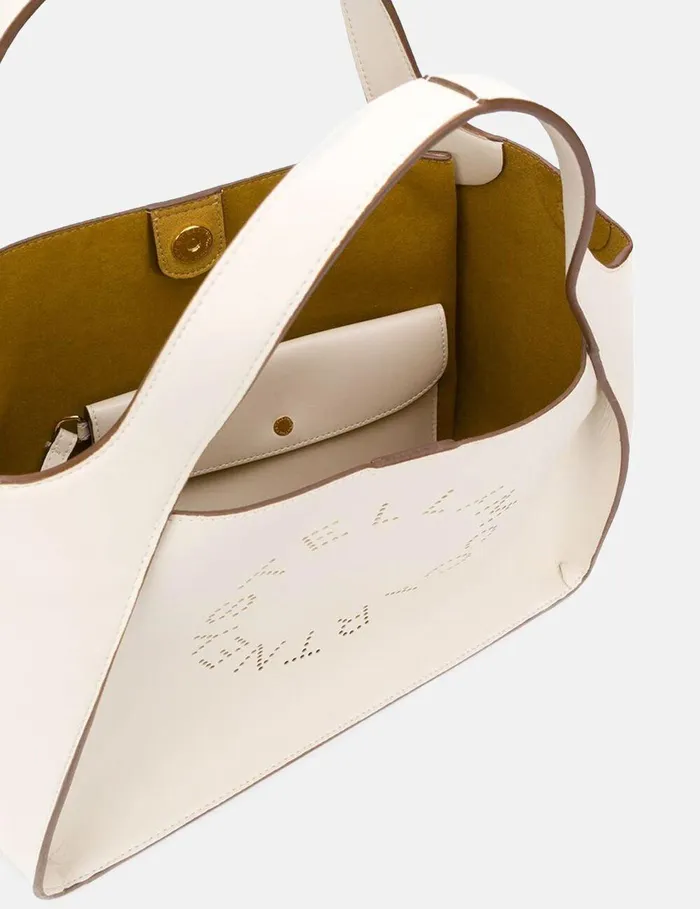 Stella McCartney Shoulder Bags Women Logo Crossbody Tote Bag Pure White Stella McCartney Shoulder Bags Women Logo Crossbody Tote Bag Pure White
