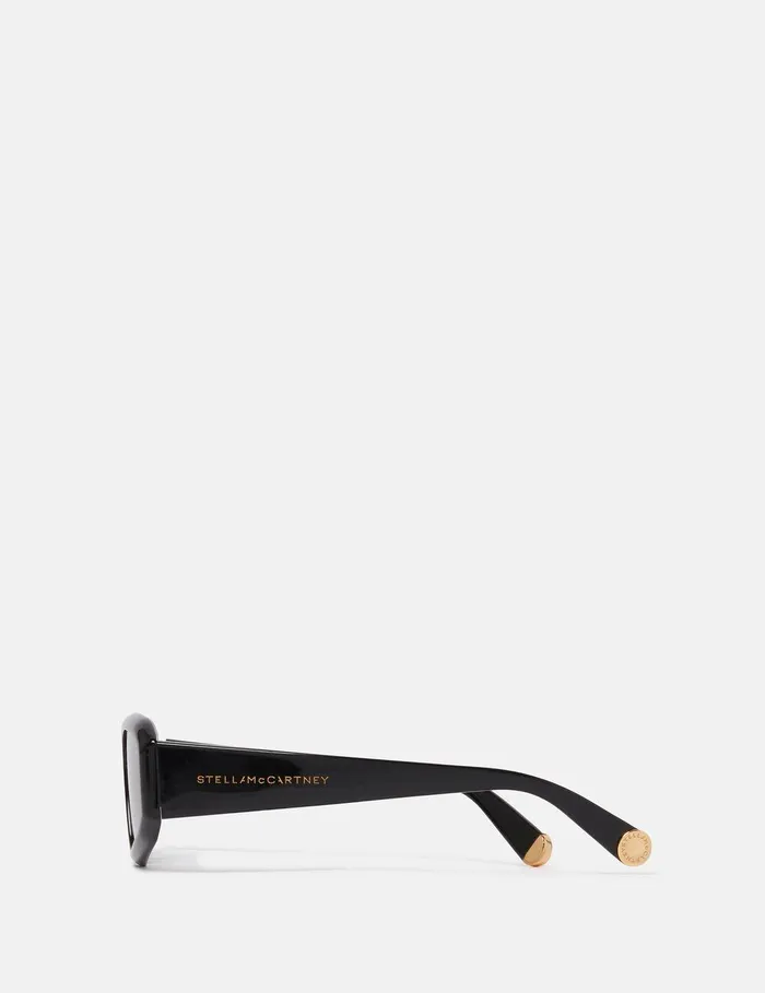 Stella McCartney Sunglasses Women Abstract Rectangle Sunglasses Glossy Black Stella McCartney Sunglasses Women Abstract Rectangle Sunglasses Glossy Black
