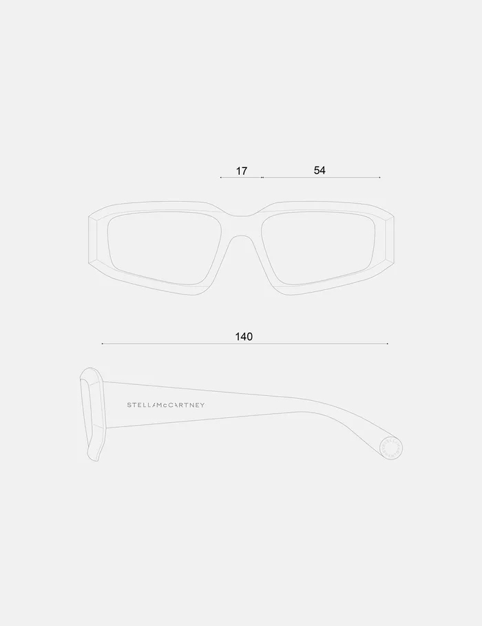 Stella McCartney Sunglasses Women Abstract Rectangle Sunglasses Glossy Black Stella McCartney Sunglasses Women Abstract Rectangle Sunglasses Glossy Black