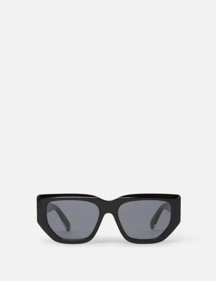 Stella McCartney Sunglasses Women Logo CatEye Sunglasses Glossy Black And Gold Stella McCartney Sunglasses Women Logo CatEye Sunglasses Glossy Black And Gold