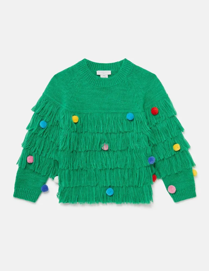Stella McCartney Sweaters and Cardigans Kids Christmas Tree Knitted Sweater Green Stella McCartney Sweaters and Cardigans Kids Christmas Tree Knitted Sweater Green