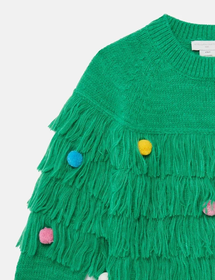Stella McCartney Sweaters and Cardigans Kids Christmas Tree Knitted Sweater Green Stella McCartney Sweaters and Cardigans Kids Christmas Tree Knitted Sweater Green