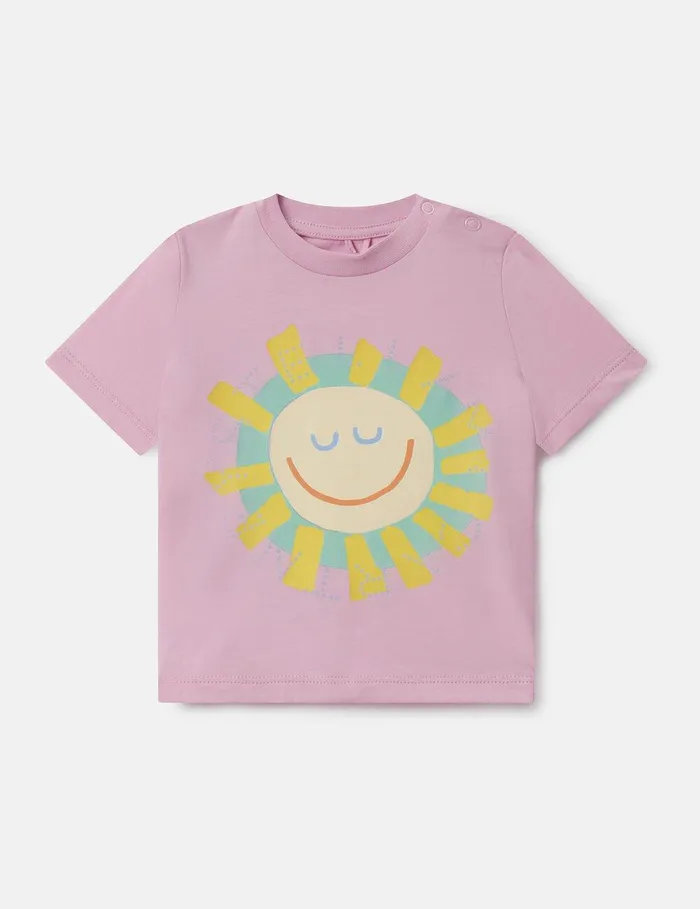 Stella McCartney Sweatshirt And TShirts Kids Medallion Logo Sunshine Sweatshirt Pink Stella McCartney Sweatshirt And TShirts Kids Medallion Logo Sunshine Sweatshirt Pink