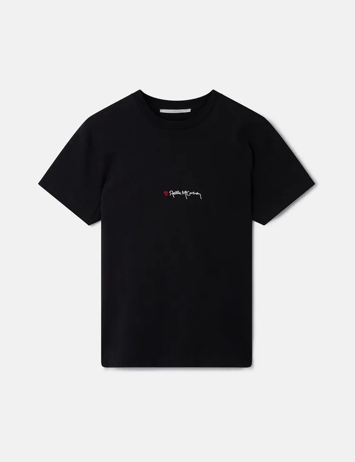 Stella McCartney Sweatshirts And TShirts Women Stella Iconics Love Logo TShirt Black Stella McCartney Sweatshirts And TShirts Women Stella Iconics Love Logo TShirt Black