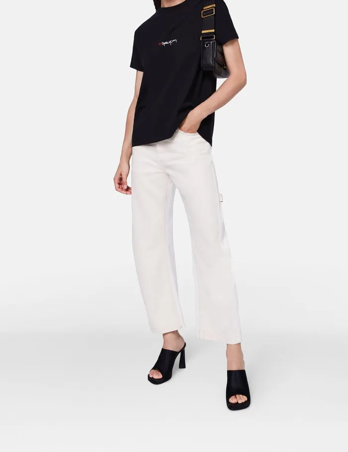 Stella McCartney Sweatshirts And TShirts Women Stella Iconics Love Logo TShirt Black Stella McCartney Sweatshirts And TShirts Women Stella Iconics Love Logo TShirt Black