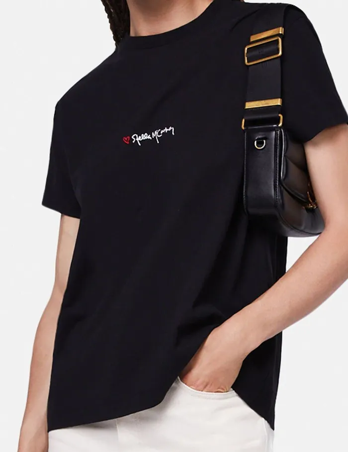 Stella McCartney Sweatshirts And TShirts Women Stella Iconics Love Logo TShirt Black Stella McCartney Sweatshirts And TShirts Women Stella Iconics Love Logo TShirt Black